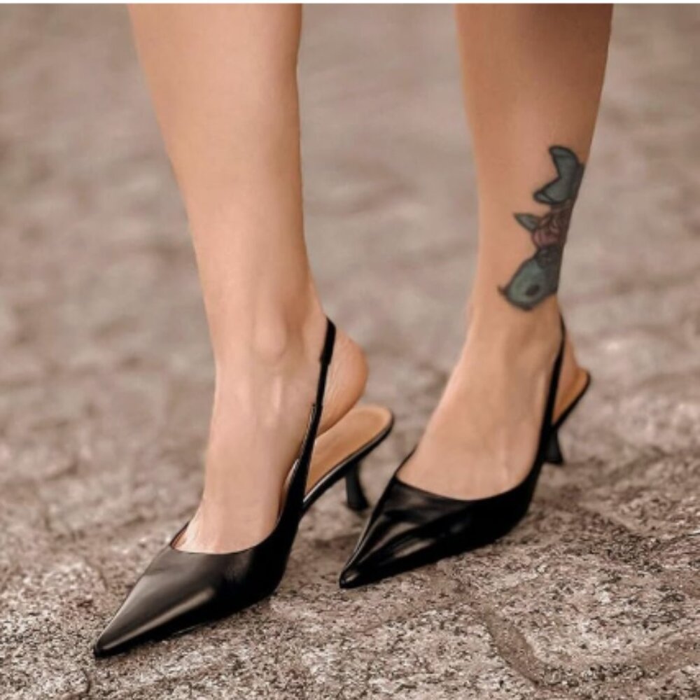 Elegant Black Slingback Heels